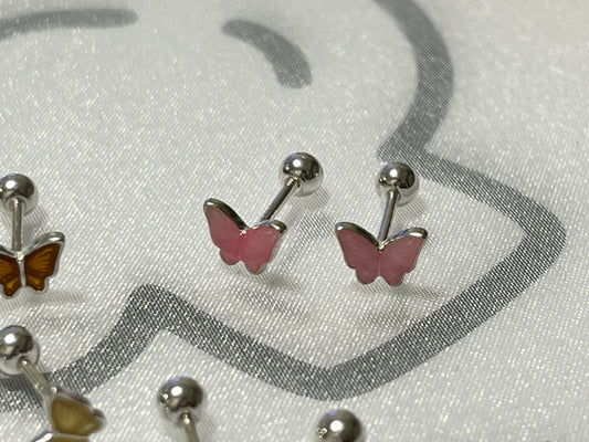 小丞飾 彩色蝴蝶轉珠耳環 珠珠3mm E603276