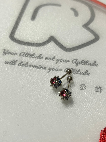 小丞飾 彩鑽轉珠耳環 圓珠3.3mm 耳針7mm $290 #110