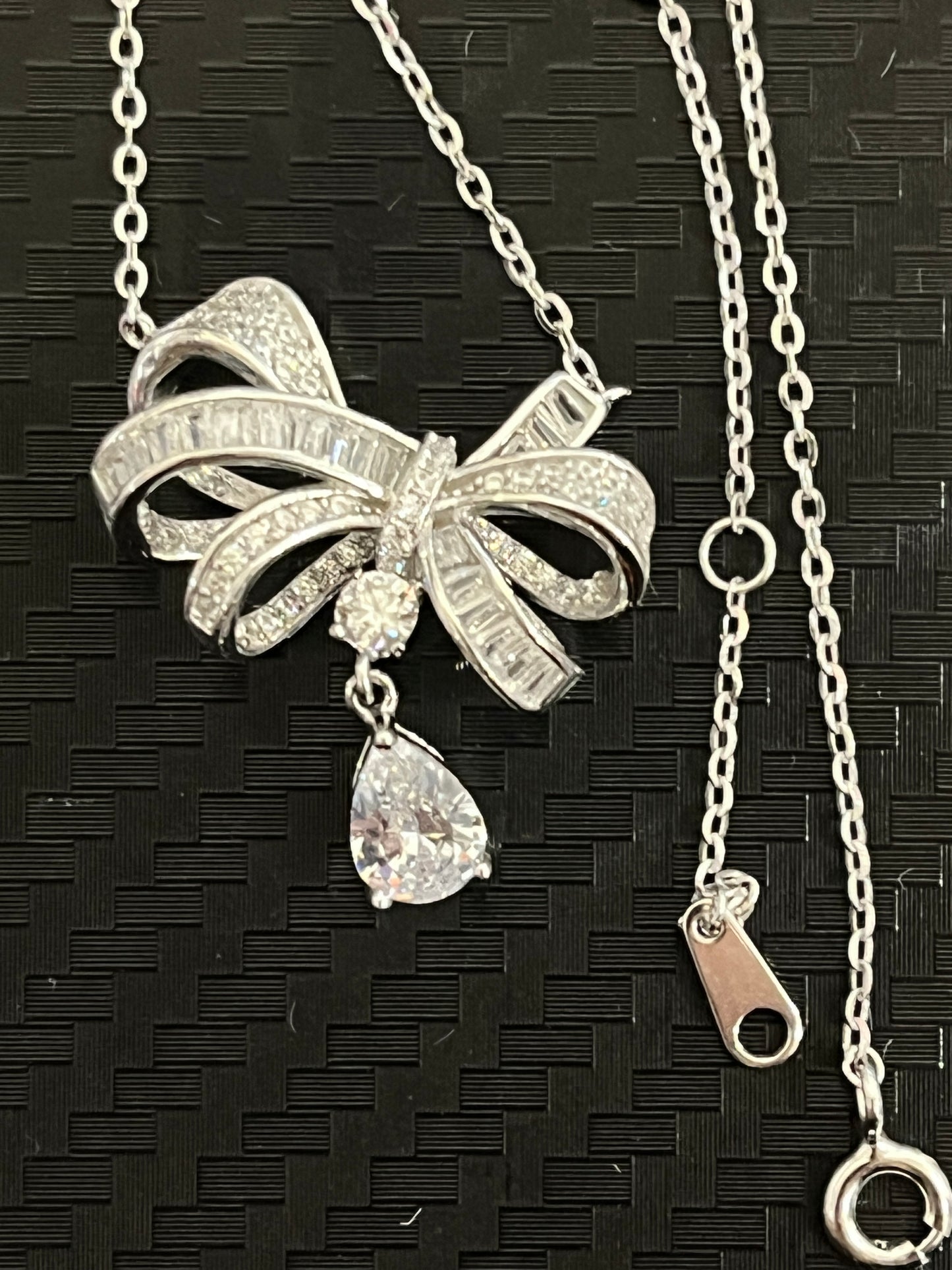 小丞飾-莫桑鑽 超美蝴蝶結🎀項鍊 40+2+3公分 N6031522