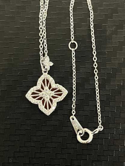 小丞飾-莫桑鑽16分-紅色幸運草☘️項鍊 40+3+2公分 N6031505