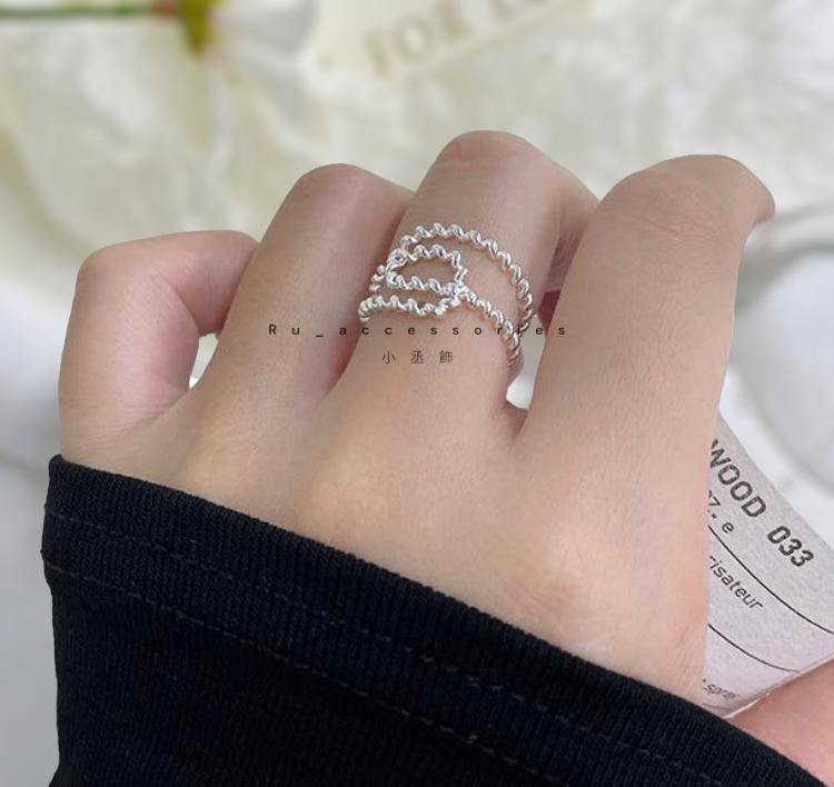 波浪鏤空開口戒＃418