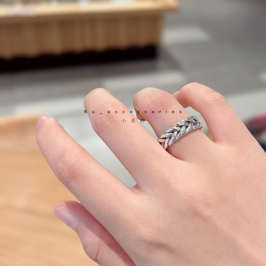 厚版麻花開口戒＃160