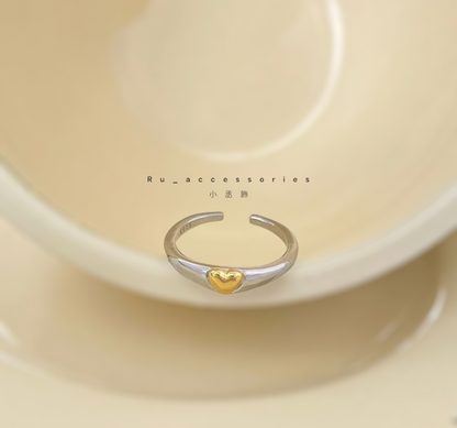 撞色愛心開口戒#53