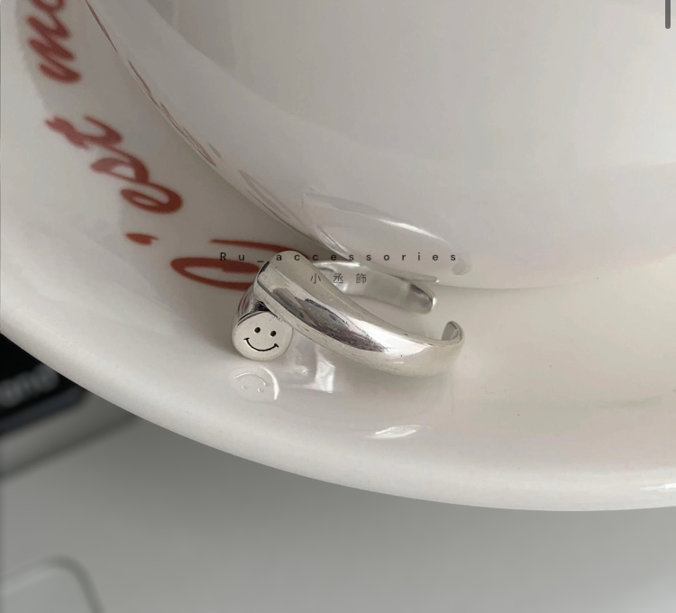 真的太可愛笑臉愛心戒開口戒$480 ＃433
