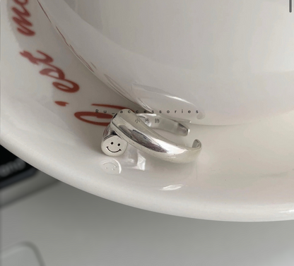 真的太可愛笑臉愛心戒開口戒$480 ＃433