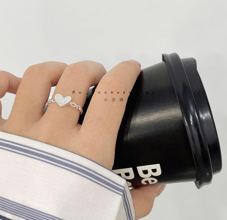 愛心微鑲開口戒$260 #514