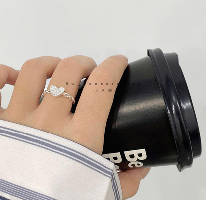 愛心微鑲開口戒$260 #514