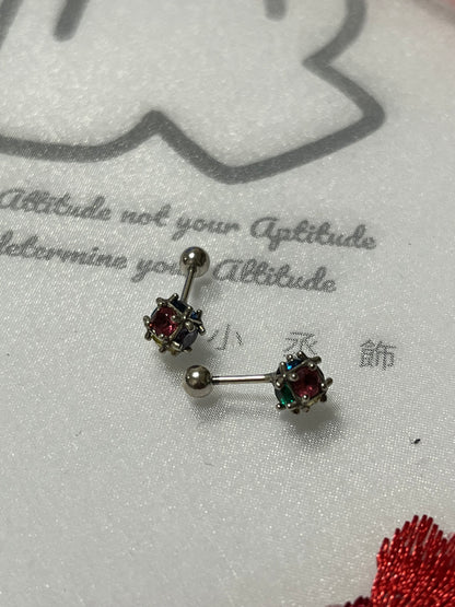 小丞飾 彩鑽轉珠耳環 圓珠3.3mm 耳針7mm $290 #110