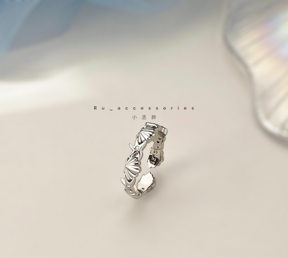 浪漫貝殼星開口戒 ＄404