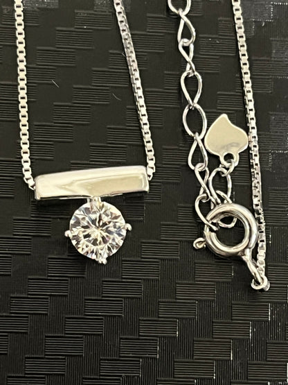 小丞飾-莫桑鑽50分 一字型圓鑽項鍊40+5公分 N6031525