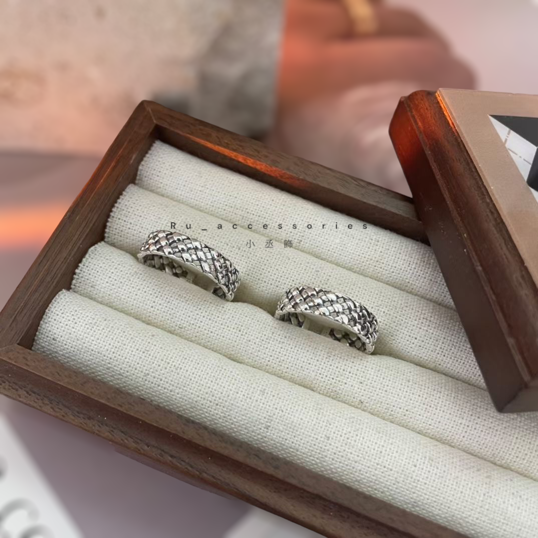 超級好看菱格紋開口戒 #403