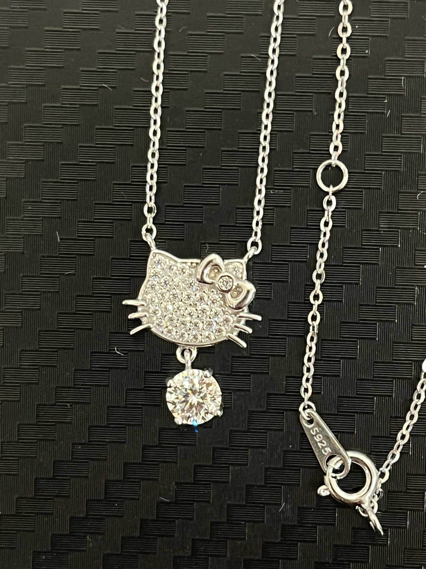 小丞飾-莫桑鑽50分-可愛貓咪項鍊 -40+2+3公分 N6031519