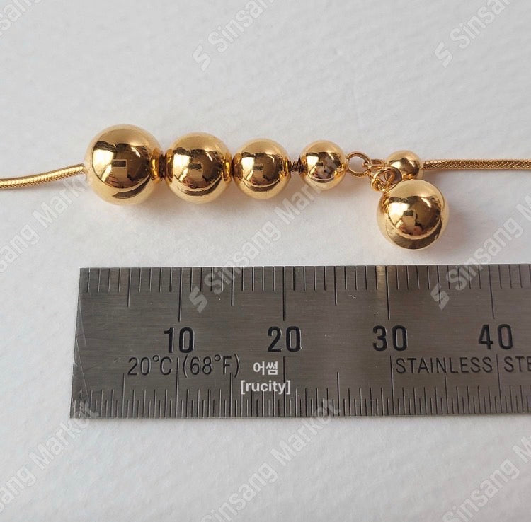 小丞飾 韓國製造
漸層珠抽拉項鍊 可變成Y字鍊 $1290 現貨一條 銀色款 #62