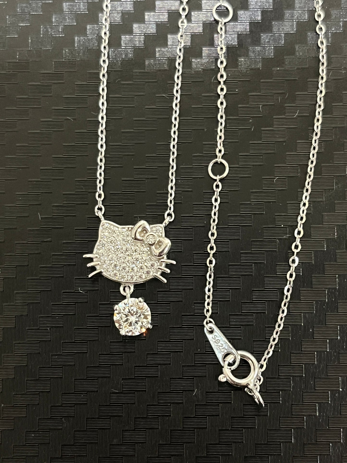 小丞飾-莫桑鑽50分-可愛貓咪項鍊 -40+2+3公分 N6031519