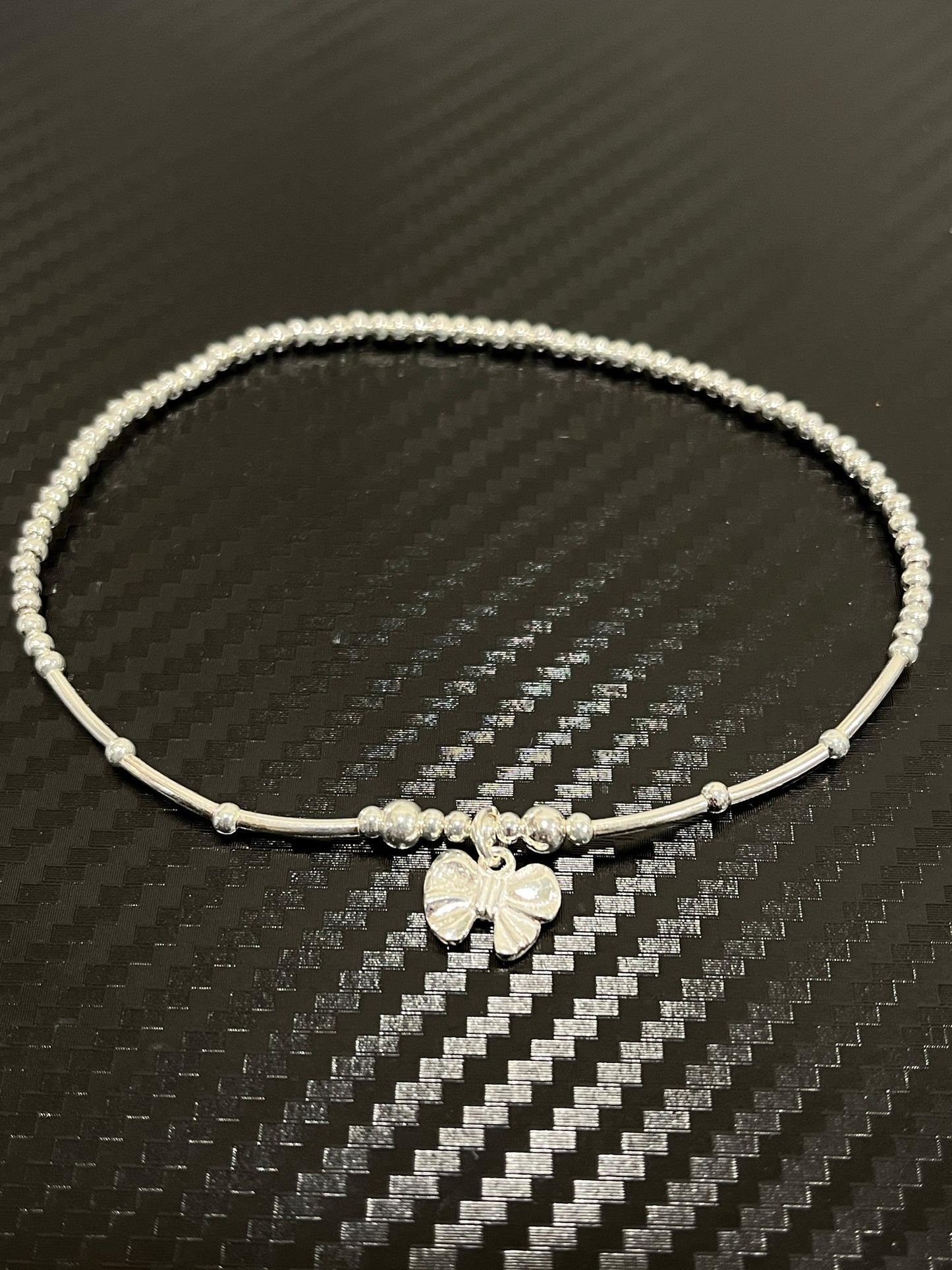 小丞飾 佩戴超方便的彈力繩蝴蝶結🎀圓珠腳鏈$890 #A601021