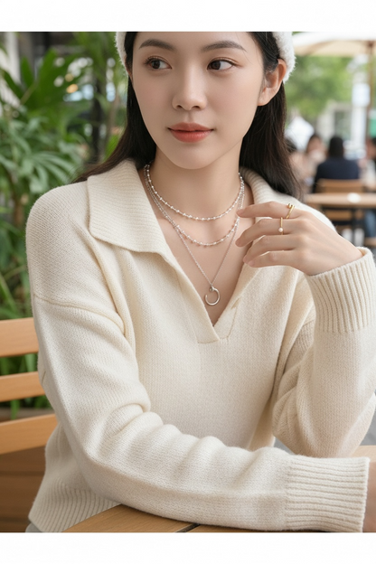 小丞飾 經典釘子微鑲40+5公分項鏈 N6032901