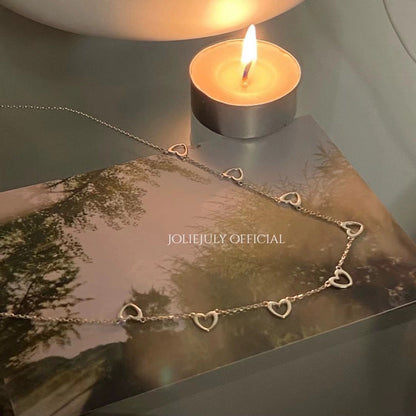 小丞飾_韓國飾品 925 鏤空愛心 項鍊，上身愛心服貼 非常百搭好看
$590 
41+4公分
#1031-3N