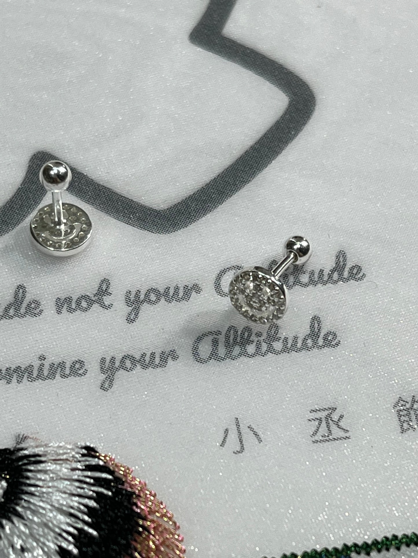 小丞飾 韓國製造 微鑲笑臉😊轉珠耳環 珠珠3mm, 耳針6mm #113