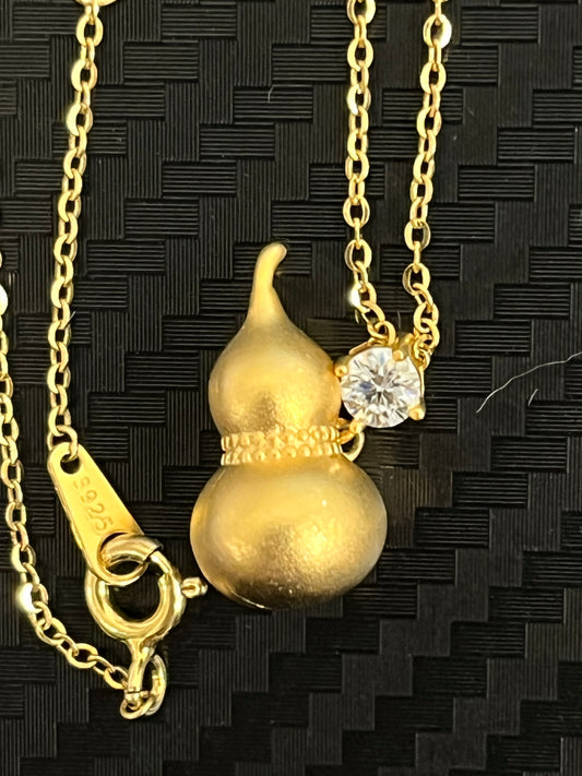 小丞飾-莫桑鑽20分-霧色金葫蘆項鍊 N6031515 40+2+3公分