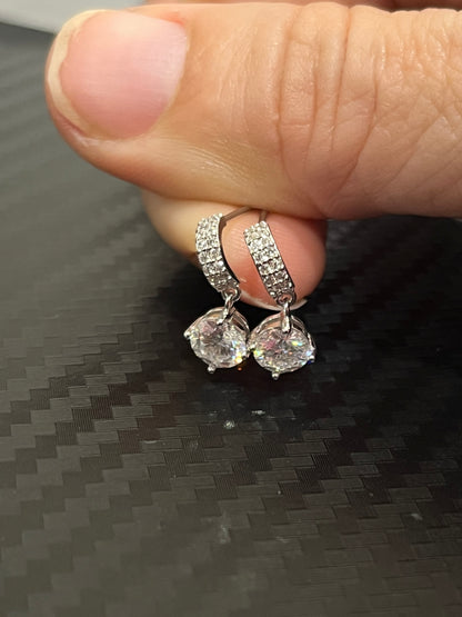 小丞飾-莫桑鑽50分-圓鑽墜耳釘 E6031410