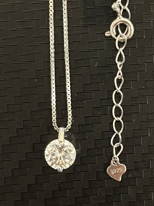 小丞飾-莫桑鑽-1ct - 一滴淚 盒子鏈項鏈 40+5公分 N6031510