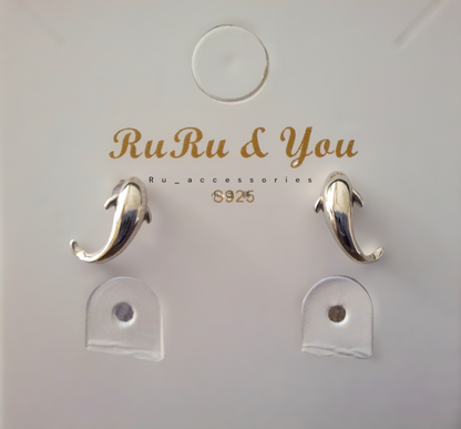 海豚在耳朵上游泳耳釘 #15