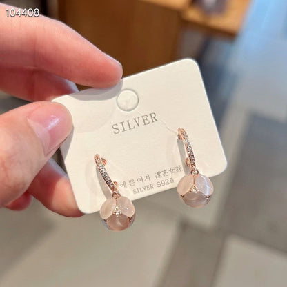 小丞飾👆L通體全純銀
貓眼石 可愛易扣耳環 #104
$470