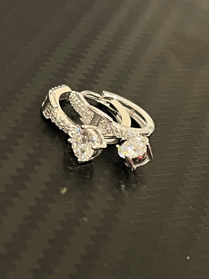 小丞飾-莫桑鑽50分 ，閃閃小圓墜耳扣 E6031405