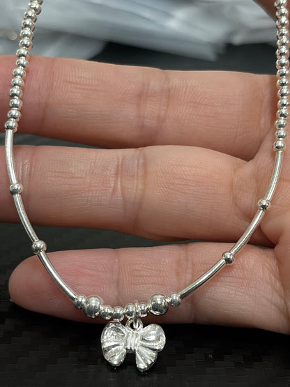 小丞飾 佩戴超方便的彈力繩蝴蝶結🎀圓珠腳鏈$890 #A601021