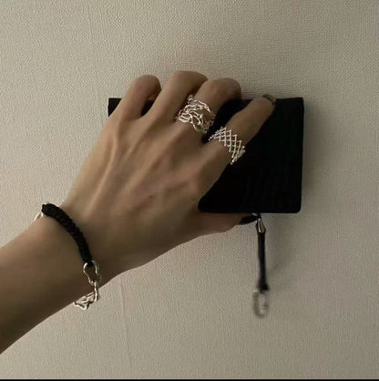 小丞飾
925純銀 韓國多層線條開口戒指  不規則 $990. R601181