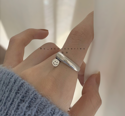 真的太可愛笑臉愛心戒開口戒$480 ＃433