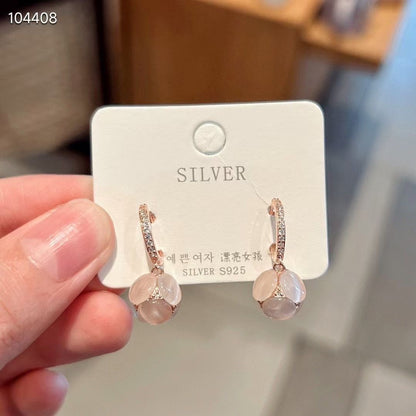 小丞飾👆L通體全純銀
貓眼石 可愛易扣耳環 #104
$470