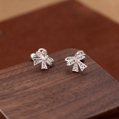 小丞飾 蕾絲蝴蝶結轉珠耳環 珠珠3mm E6032726