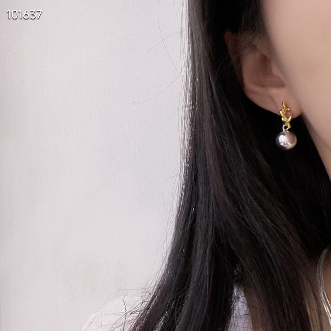 小丞飾 精緻小巧金銀撞色小圓球耳釘 小眾設計繩結簡約百搭時髦款 $550 #133