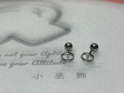 小丞飾 珠筆轉珠耳環 $190 珠珠3.5mm 耳針 7mm #126