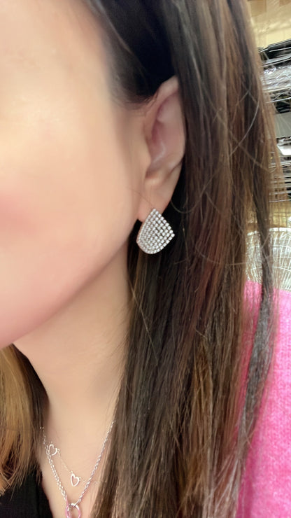 小丞飾-莫桑鑽-片裝扇形耳釘 上耳超美！E6031407