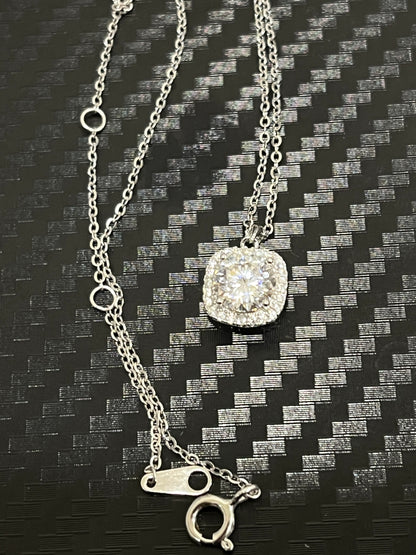 小丞飾-莫桑鑽-1ct 方鑽項鍊 41+2+2公分 N6031501