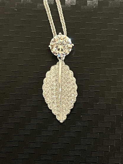 小丞飾-莫桑鑽1ct -超級美葉子🍃項鍊 46公分 抽拉鏈設計 N6031514