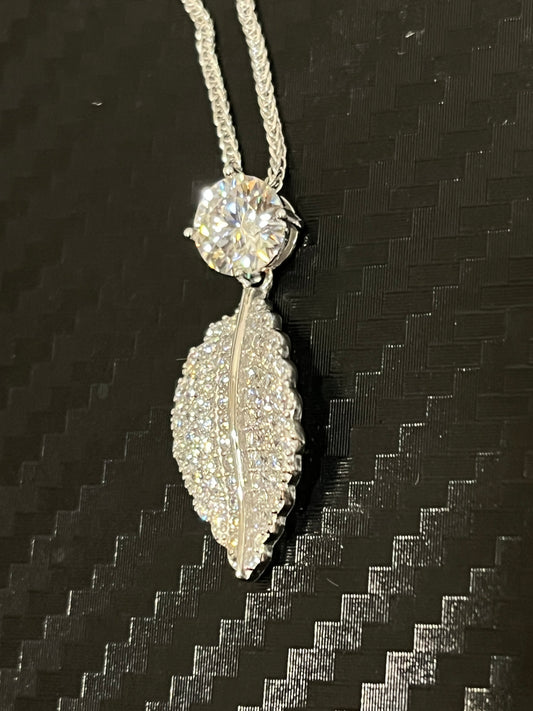 小丞飾-莫桑鑽1ct -超級美葉子🍃項鍊 46公分 抽拉鏈設計 N6031514
