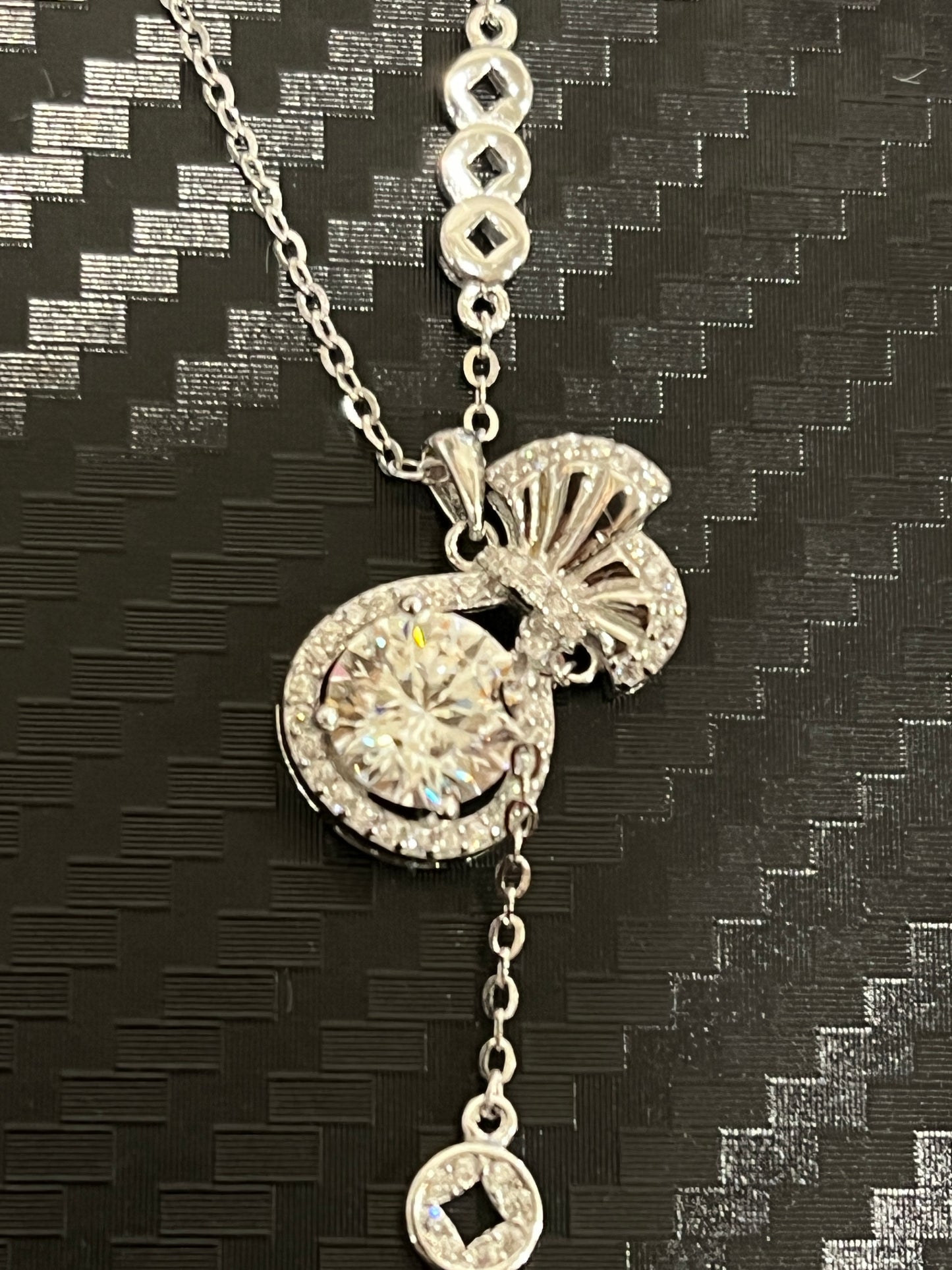 小丞飾-莫桑鑽1ct-錢幣錢袋Y字鏈 40+2+3 N6031516
