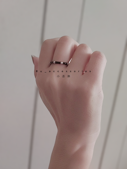 記憶中的黑白配-開口戒 ＃75