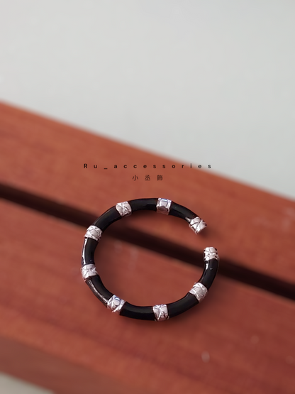 記憶中的黑白配-開口戒 ＃75