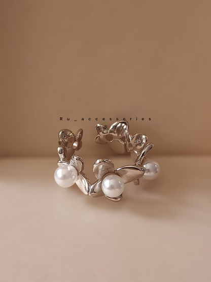 翩翩飛呀蝴蝶珍珠開口戒 ＃145