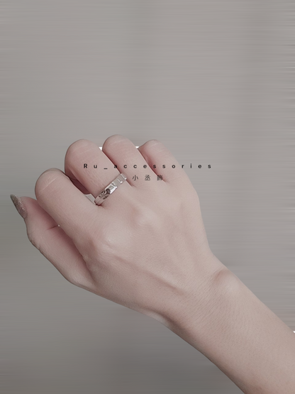 幾何方型川字戒 #8