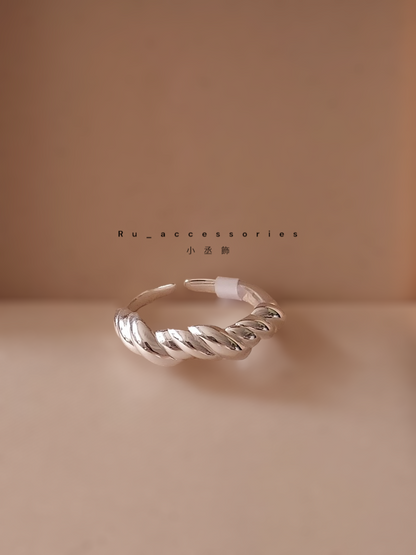 超特別不規則波浪麻花開口戒 ＃2