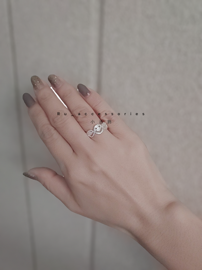 每天笑臉多一些熔岩亮銀開口戒 #50