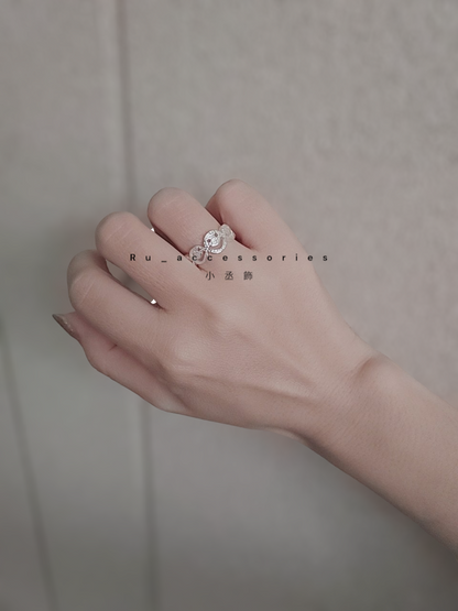 每天笑臉多一些熔岩亮銀開口戒 #50