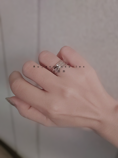 寬版凹面不規則開口戒 #210