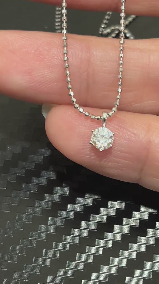 小丞飾-莫桑鑽30分 -一滴淚搭配切割閃珠珠鏈條 項鍊 40+5公分 N6031526