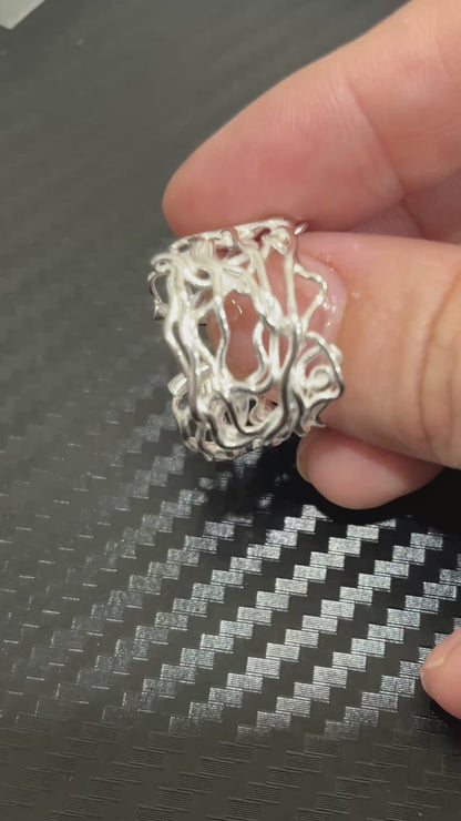 小丞飾
925純銀 韓國多層線條開口戒指  不規則 $990. R601181